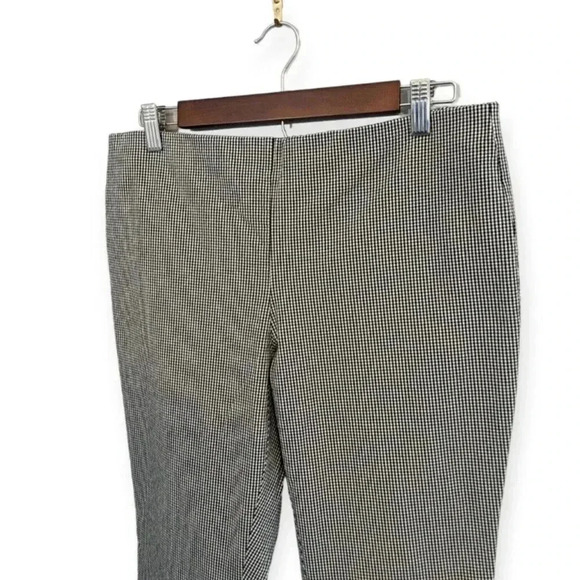 J Jill Premium Bi Stretch Gingham Check Crop Pants Size 12 Pull On Black White - Picture 3 of 6